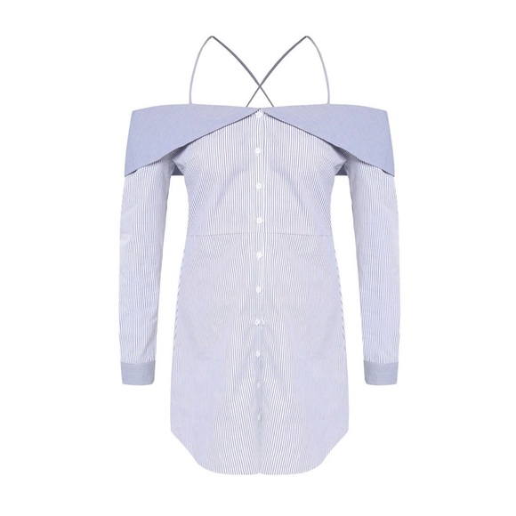 TOPSHOP STRIPE SHIRT DRESS - Picture 7 of 7